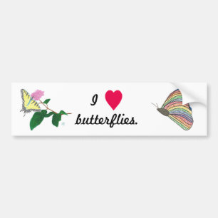 I heart butterflies, bumper stickers