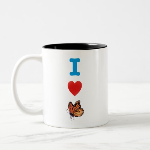 I Heart Butterflies Two_Tone Coffee Mug