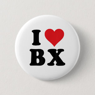 I Heart Bx Initials I Love B.x. First And Last Nam Button