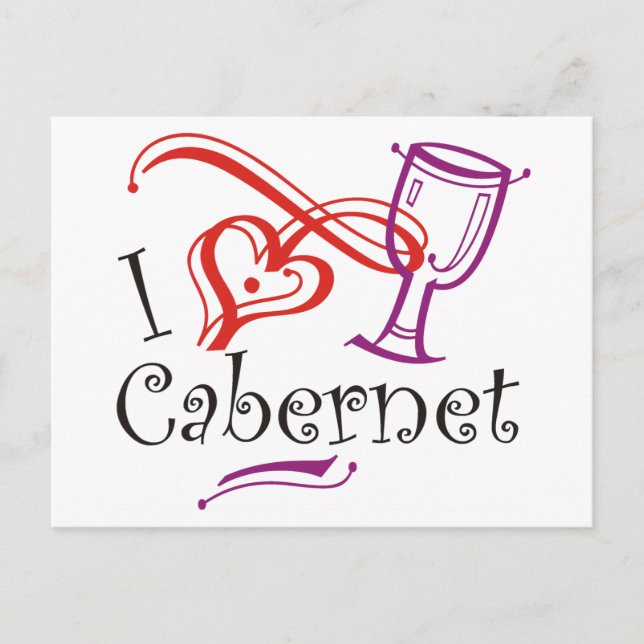 I Heart Cabernet Postcard (Front)
