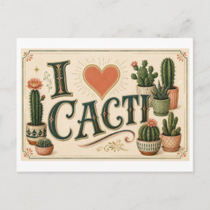 "I [Heart] Cacti" Postcard