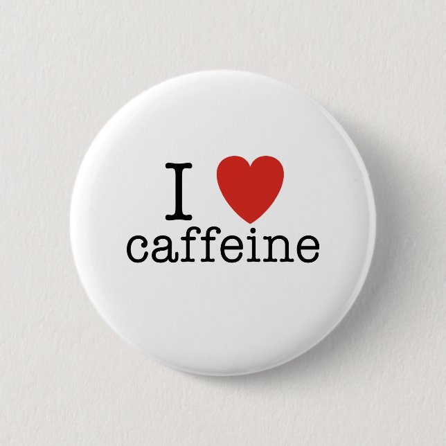 I Heart Caffeine Pinback Button (Front)