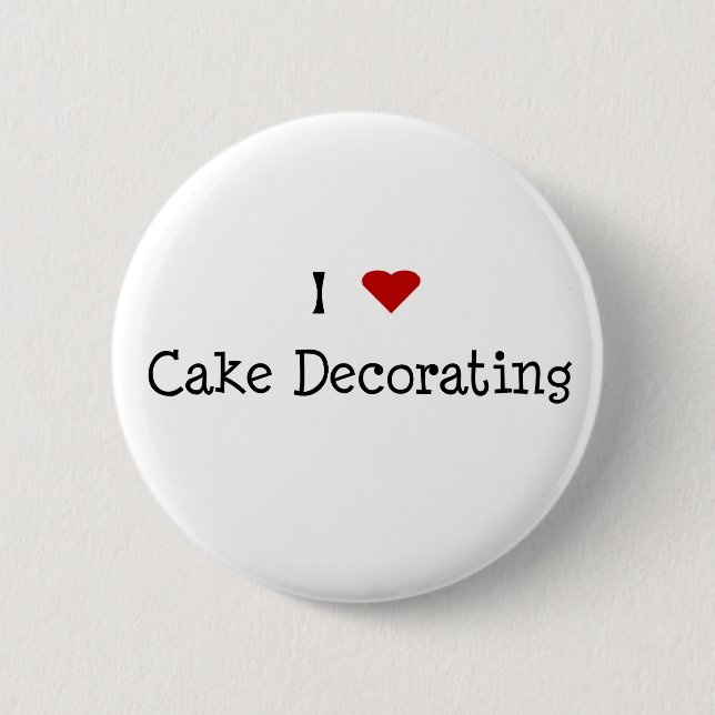 I Heart Cake Decorating Button (Front)