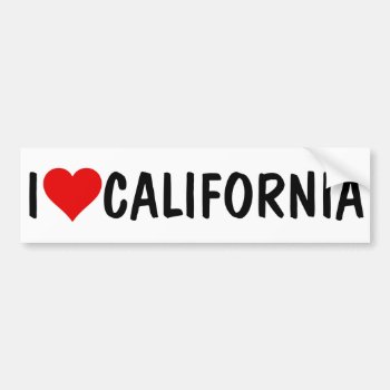 I Heart California Bumper Sticker by AardvarkApparel at Zazzle