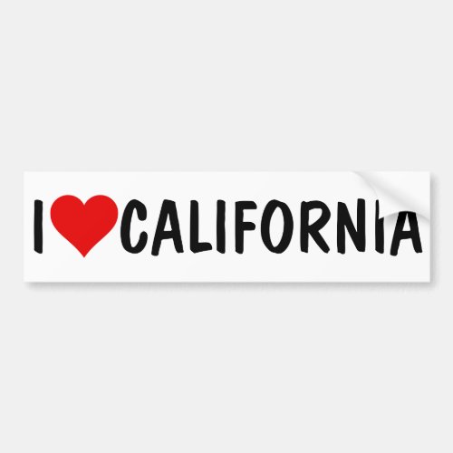I HEART CALIFORNIA BUMPER STICKER