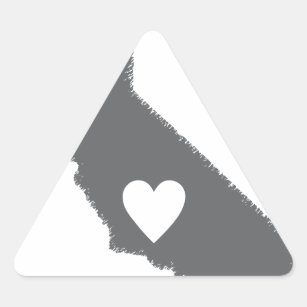 I Heart California Grunge Look Outline State Love Triangle Sticker I Heart California Grunge Look Outline State Love Triangle Sticker