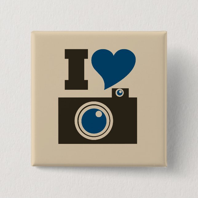 I Heart Camera Pinback Button (Front)
