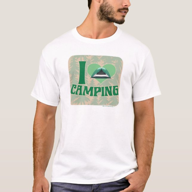 I Heart Camping Fun Travel Slogan T-Shirt (Front)