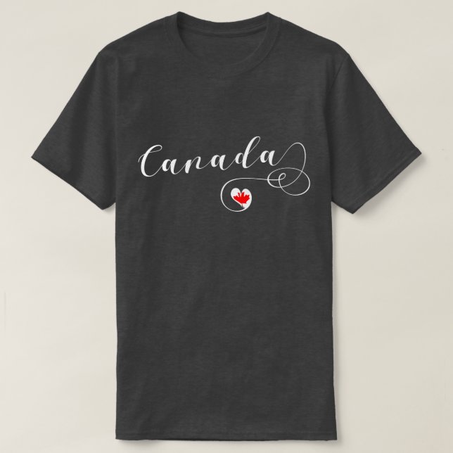 I Heart Canada, Canadian Flag T-Shirt (Design Front)