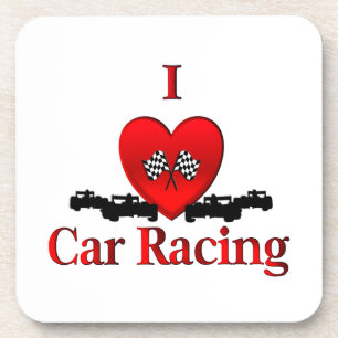 I Heart Car Racing Coaster