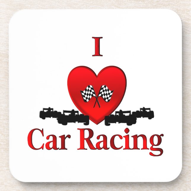 I Heart Car Racing Coaster (Front)