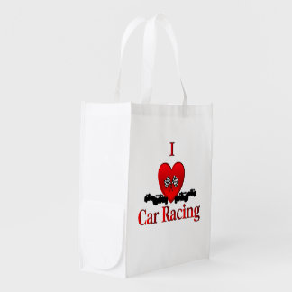 I Heart Car Racing Grocery Bag
