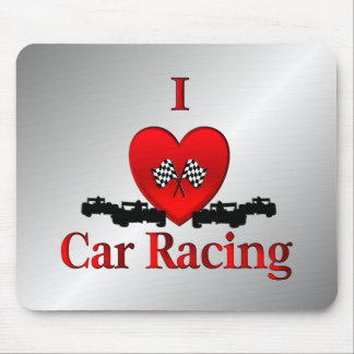 I Heart Car Racing Mouse Pad