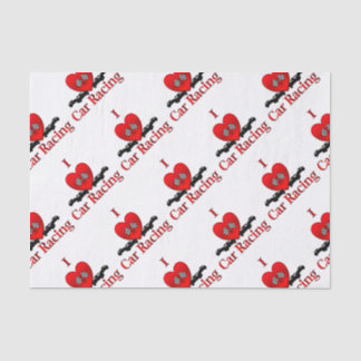 I Heart Car Racing Tissue Paper