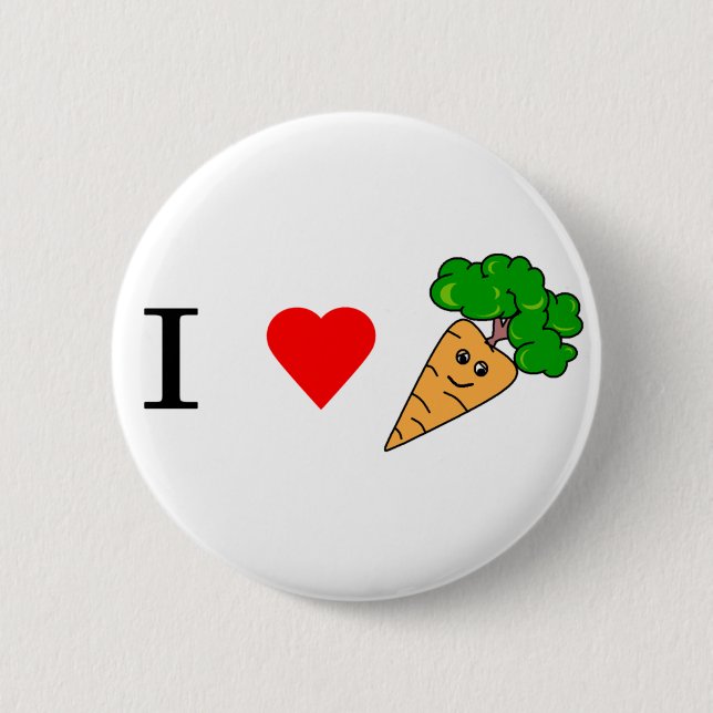 I heart Carrots Button (Front)