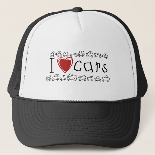 I Heart Cars Tshirts and Gifts Trucker Hat