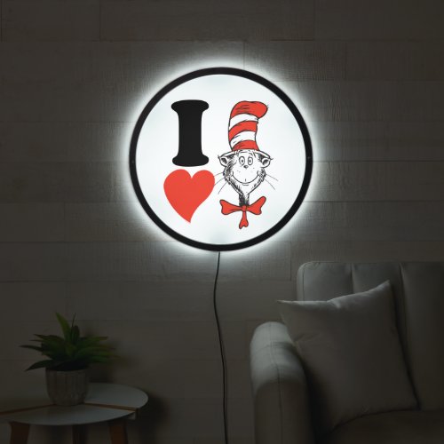 I Heart Cat in the Hat LED Sign