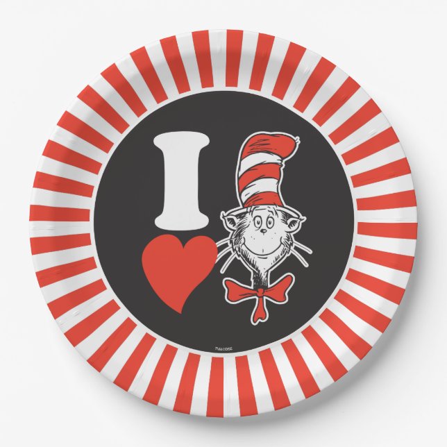 I Heart Cat in the Hat Paper Plates (Front)