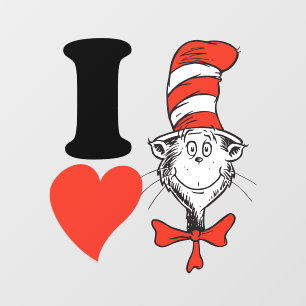 I Heart Cat in the Hat Wall Decal