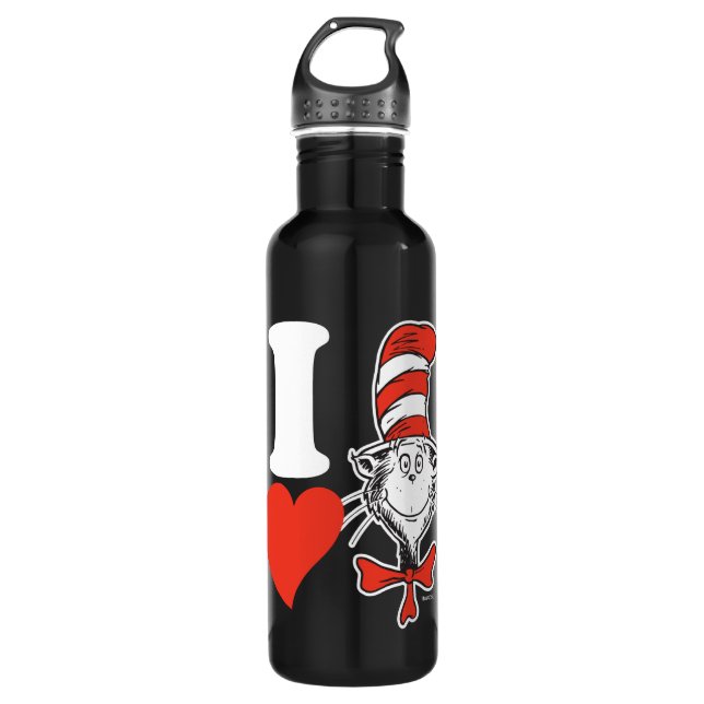 I Heart Cat in the Hat Water Bottle (Front)