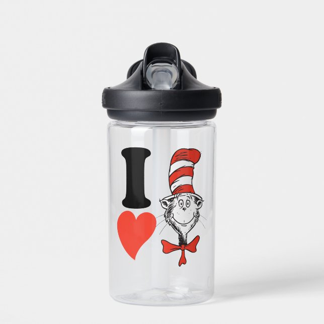 I Heart Cat in the Hat Water Bottle (Front)