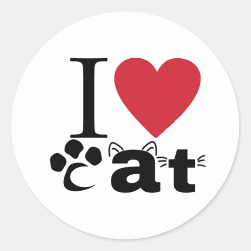 I heart cat Sticker