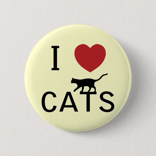 i heart cats button (Front)