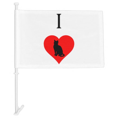 I Heart Cats Car Flag