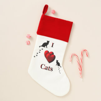 I Heart Cats Christmas Stocking