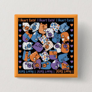 I Heart Cats! Collage Button