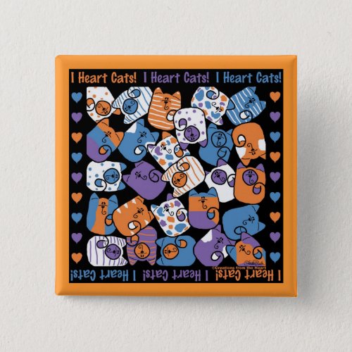 I Heart Cats Collage Button