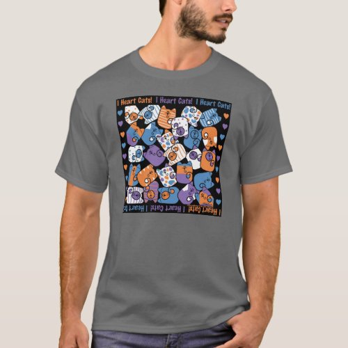 I Heart Cats Collage T_Shirt