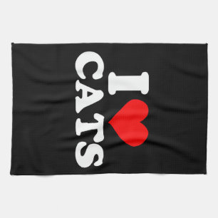 I Heart Cats - I Heart Cats I Love Cats Kitchen Towel