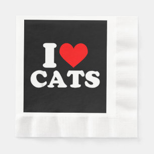I Heart Cats - I Heart Cats I Love Cats Napkins