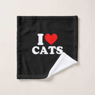 I Heart Cats - I Heart Cats I Love Cats Wash Cloth
