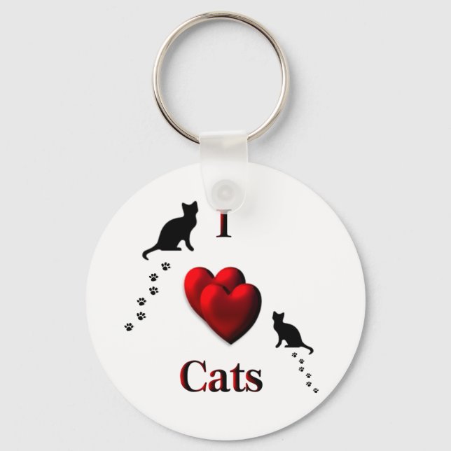 I Heart Cats Keychain (Front)