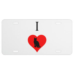 I Heart Cats License Plate