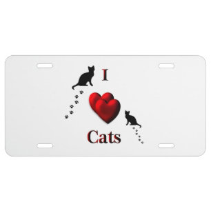 I Heart Cats License Plate