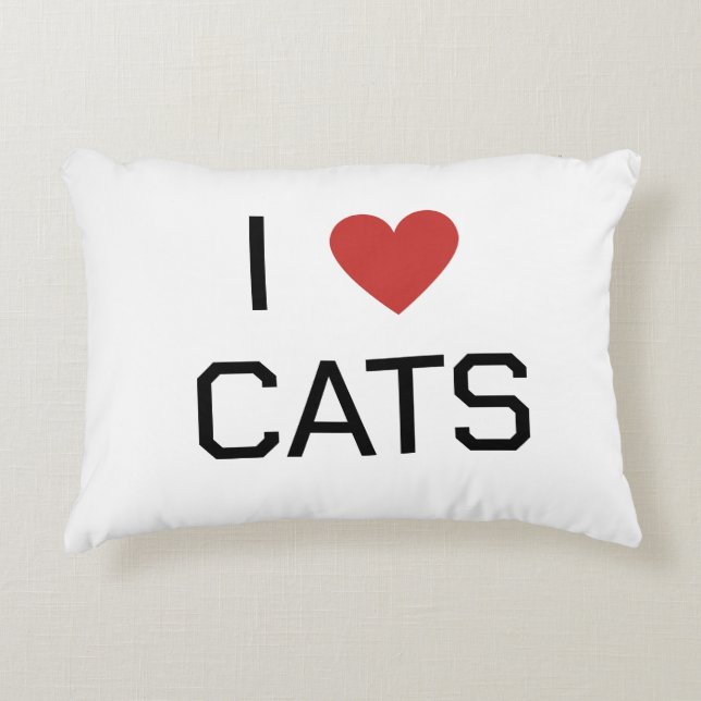 I Heart Cats Message Accent Pillow (Front)