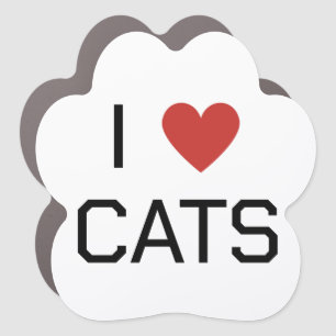I Heart Cats Message Car Magnet