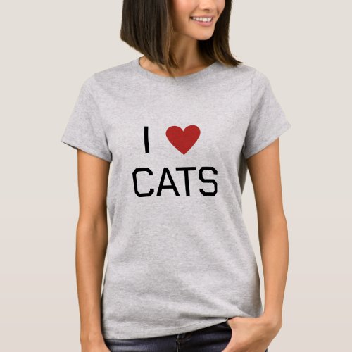 I Heart Cats Message T_Shirt