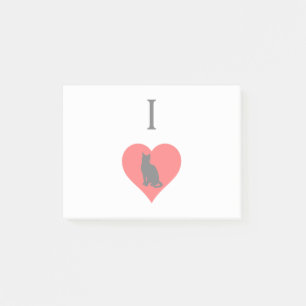 I Heart Cats Post-it Notes