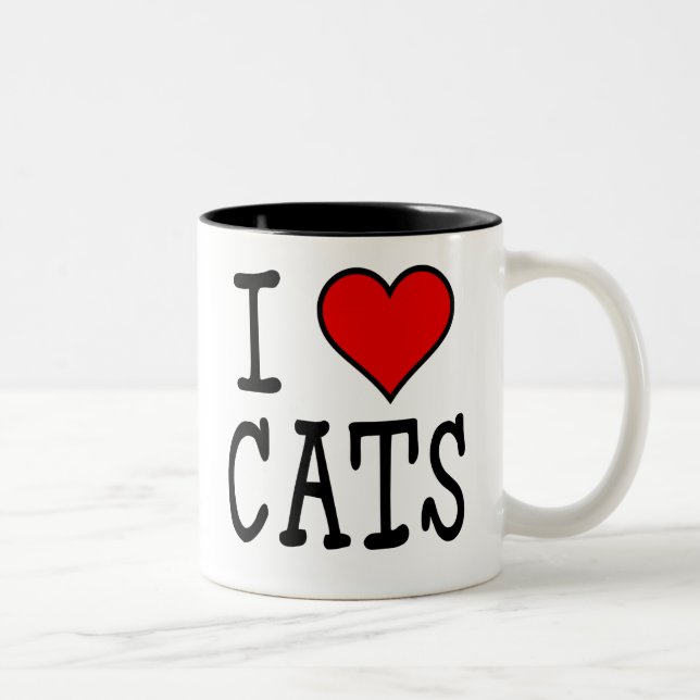 I Heart Cats Two-Tone Coffee Mug (Right)