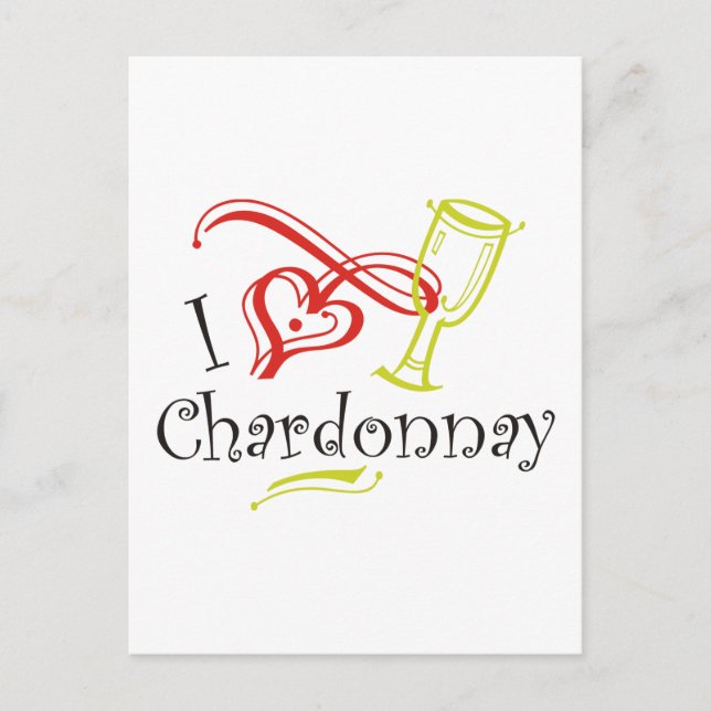 I Heart Chardonnay Postcard (Front)