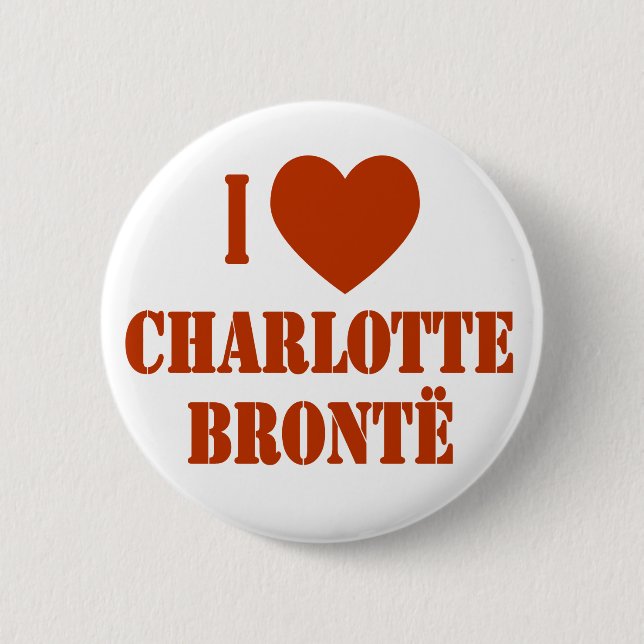 I Heart Charlotte Bronte Pinback Button (Front)