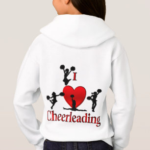 I Heart Cheerleading Back Text Front Hoodie
