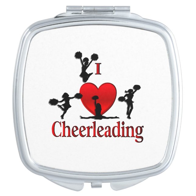 I Heart Cheerleading Compact Mirror (Front)