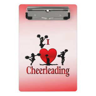 I Heart Cheerleading Mini Clipboard