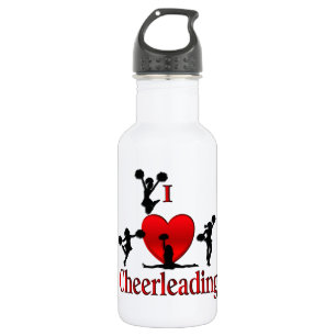 I Heart Cheerleading Water Bottle