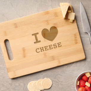 I heart cheese wooden cutting board
